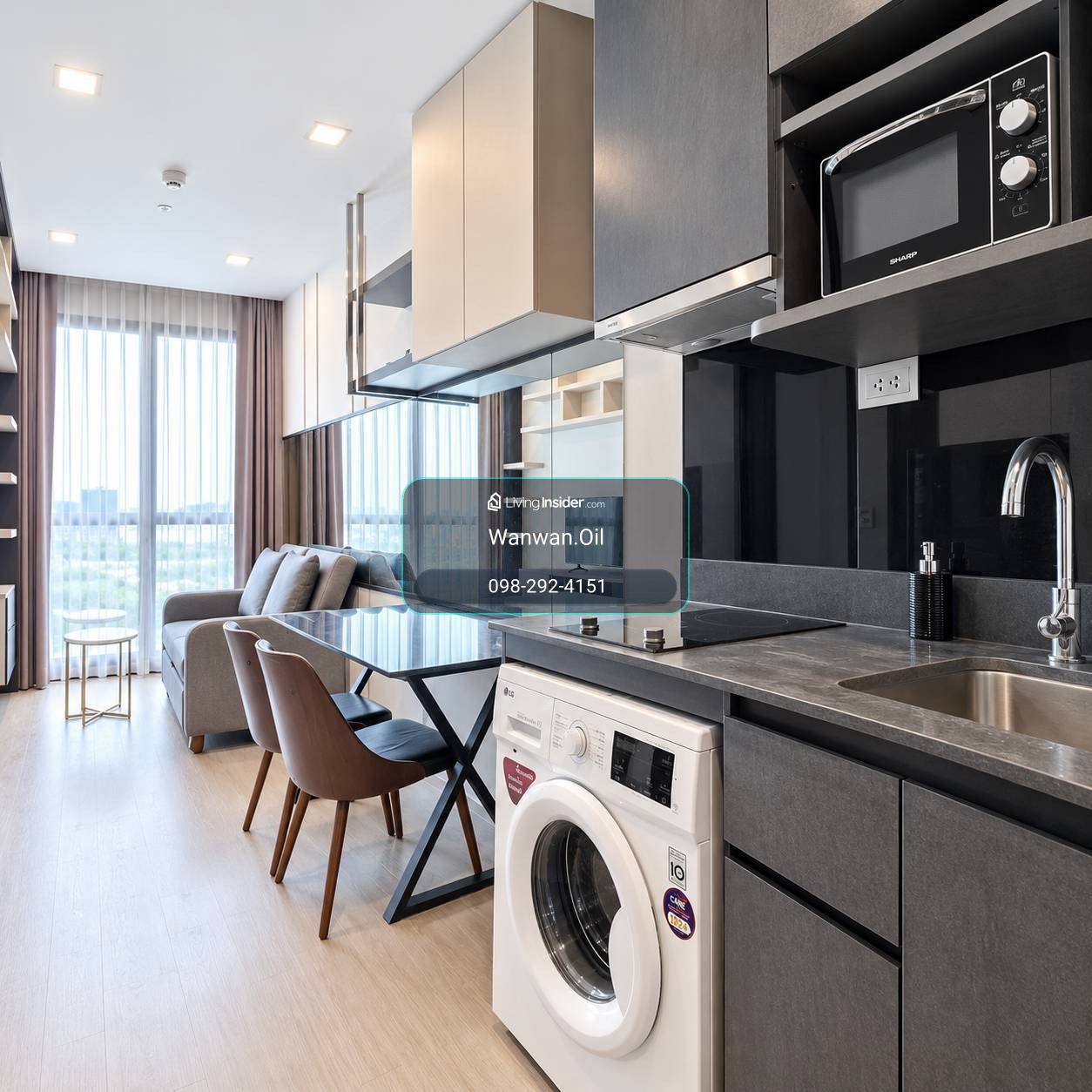 READY TO MOVE 🎖️ 𝐀𝐒𝐇𝐓𝐎𝐍 𝐀𝐒𝐎𝐊𝐄 1 BED 1 BATH  31 sqm 20+ Floor Price  26,000 Per month New Room ☎️Appointment  Tel : 098-292-4151 – รูปที่ 2
