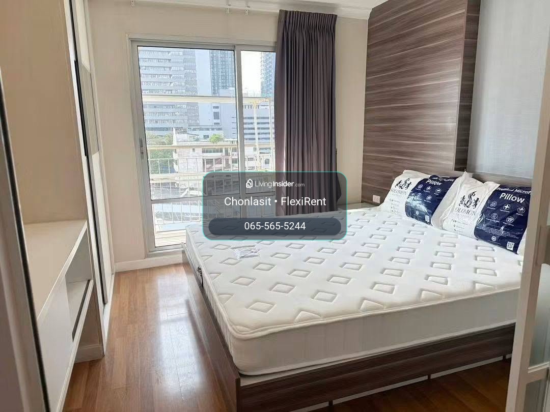 ห้องทาสีใหม่ ระเบียงกว้าง 2 ระเบียง เลขห้อง 95/65 | Lumpini Place Rama 9–Ratchada – รูปที่ 2