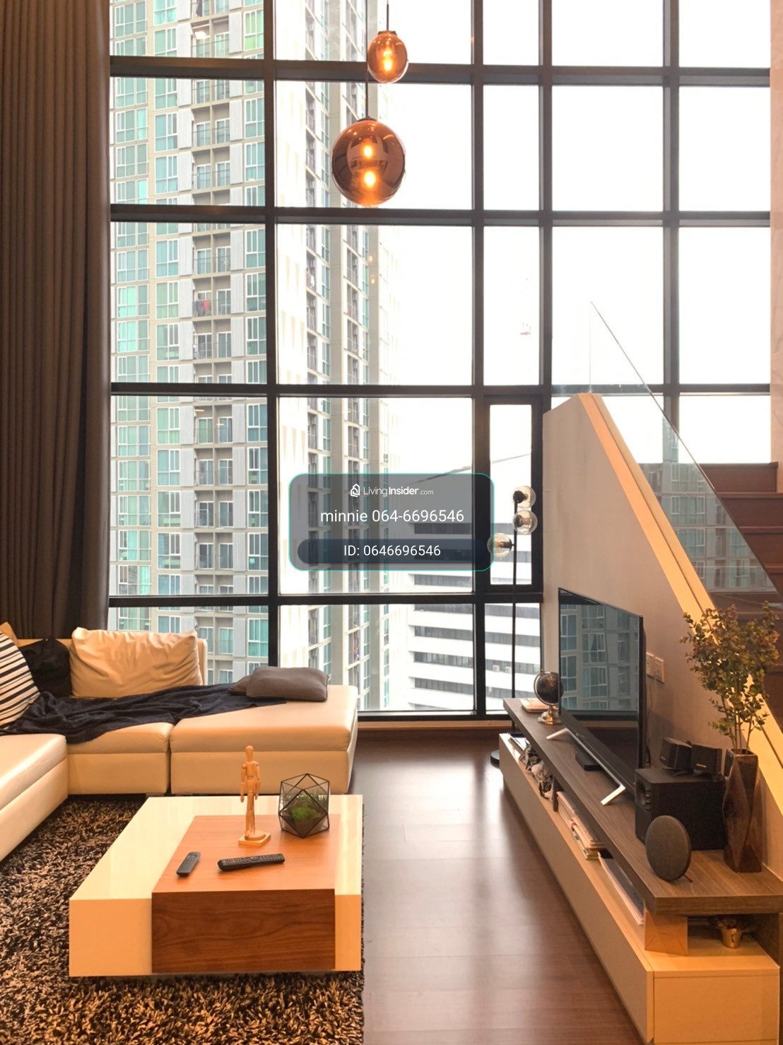 Luxury Duplex 3 Beds, ready to move in, Ivy Ampio, extra large 136 sqm., high floor, rent only 150k. If interested, make an appointment to view at 064-6696546. You can contact Line at this number. – รูปที่ 3