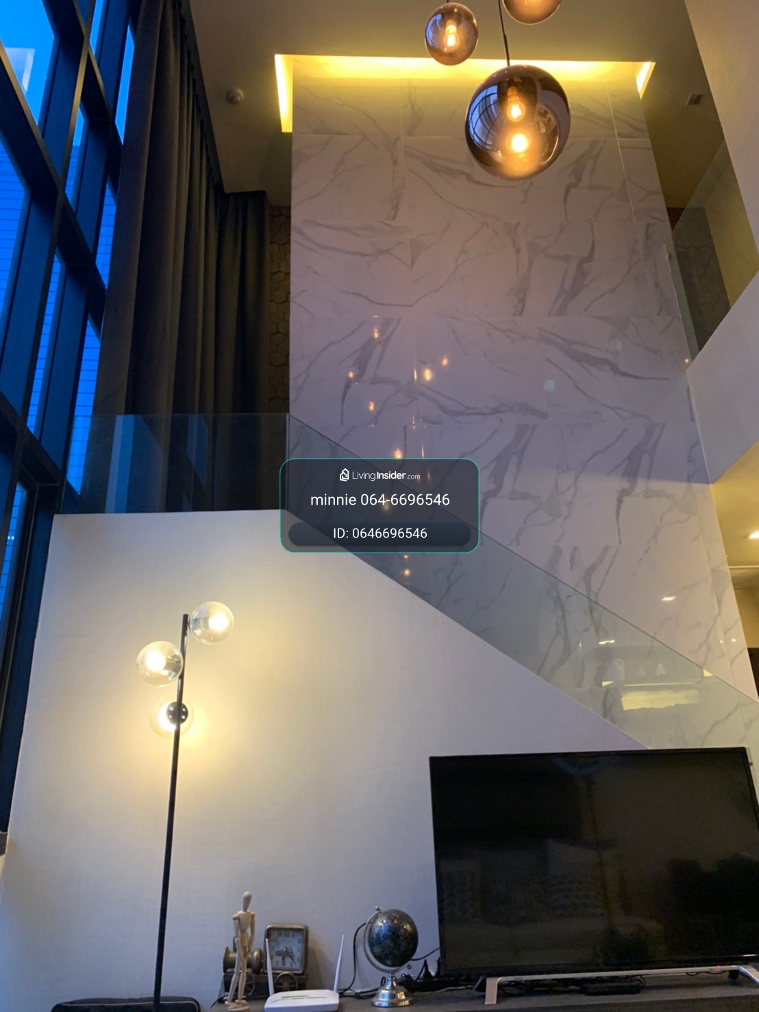 Luxury Duplex 3 Beds, ready to move in, Ivy Ampio, extra large 136 sqm., high floor, rent only 150k. If interested, make an appointment to view at 064-6696546. You can contact Line at this number. – รูปที่ 4