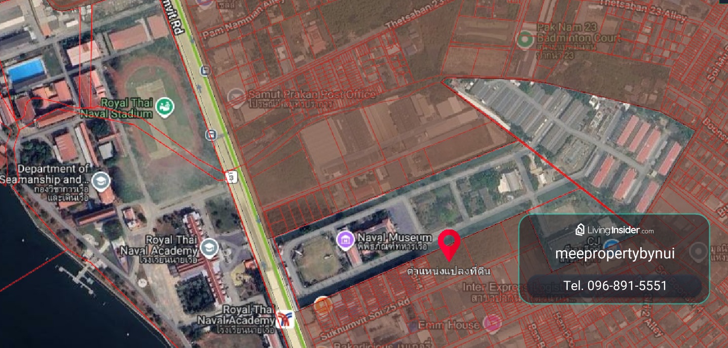 🔥 ที่ดินทำเลทอง  ( ซอยสุขุมวิท 25 กองรักษาการณ์ ) ตรงข้ามโรงเรียนนายเรือ สมุทรปราการ  ใกล้  BTS  สถานีโรงเรียนนายเรือ  เพียง 280 เมตร!  เนื้อที่ 1 ไร่ 3 งาน 15 ตร.ว.  ME-322 – รูปที่ 3