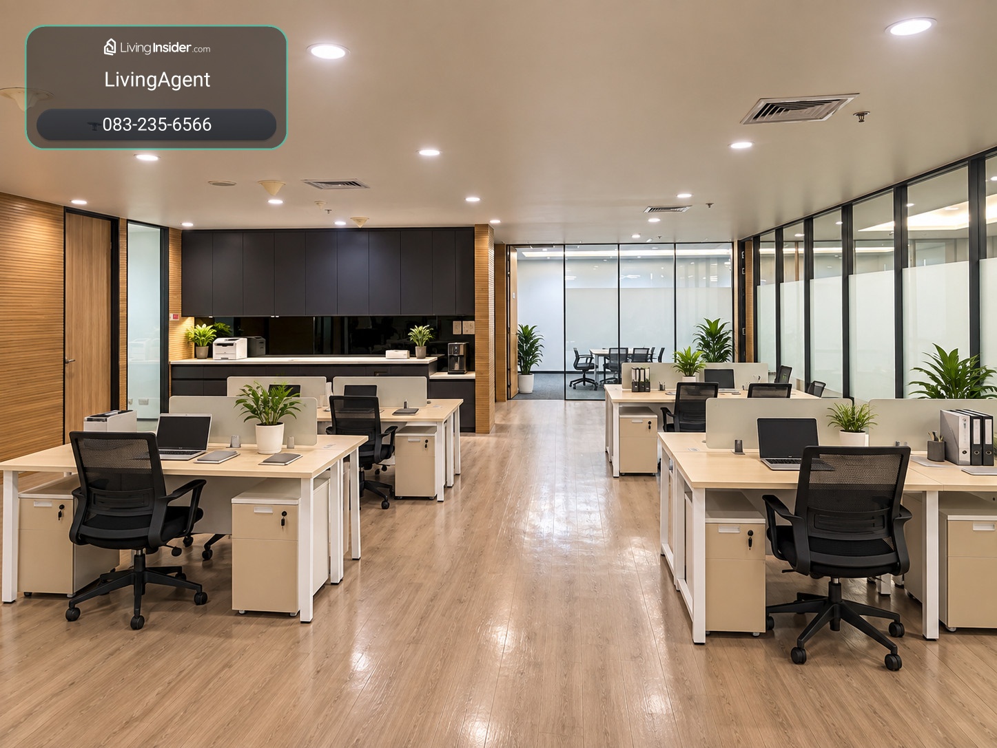 Office for rent  Lao Peng Nguan Building, size 350 square meters, with new furniture and built-in furniture, 20th floor, beautiful room, beautiful view, ready to move in. – รูปที่ 2
