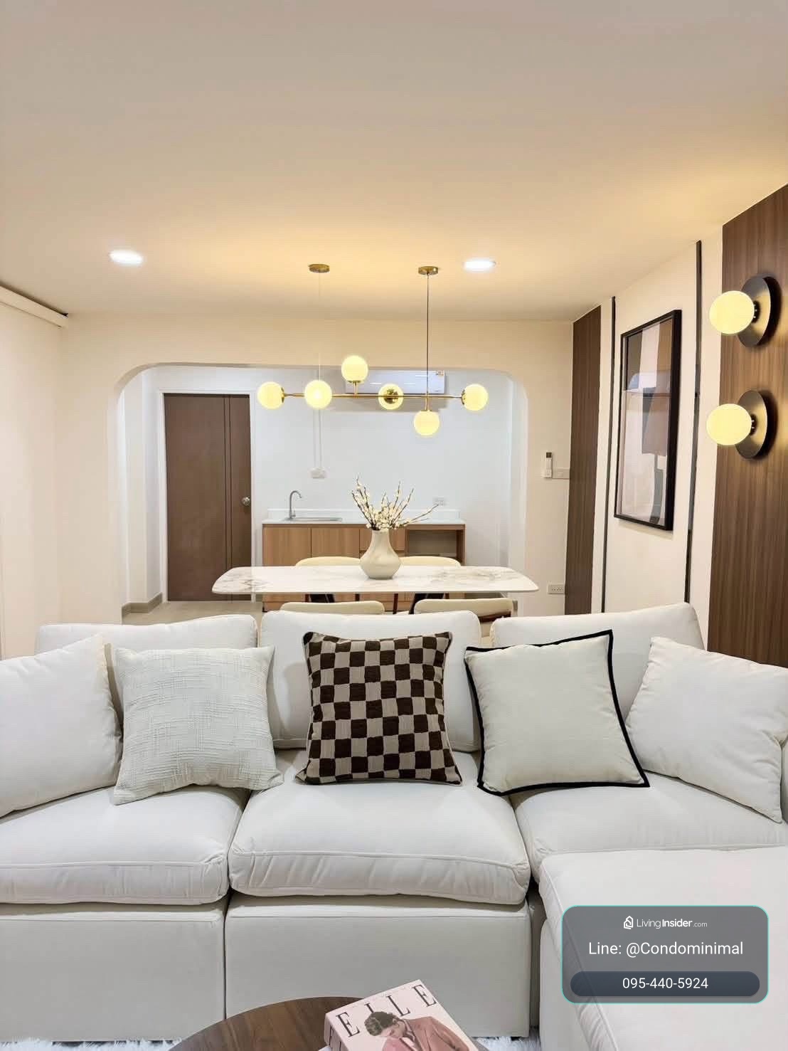 Condo for sale, 2 bedrooms, 2 bathrooms, Ratchada 32 area, beautifully decorated, very good condition. Its not easy to find a large room of 60 sq m in the Ratchada area that is decorated and ready to move in like this.  Buying a place to live in yourself  – รูปที่ 3
