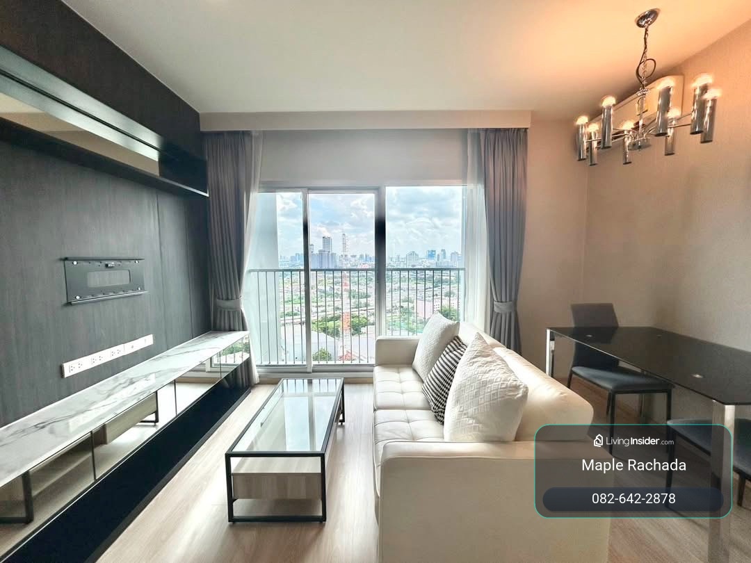 🏙️ For Rent, 2 bedroom condo, high floor, city view, next to MRT Cultural Center. – รูปที่ 2
