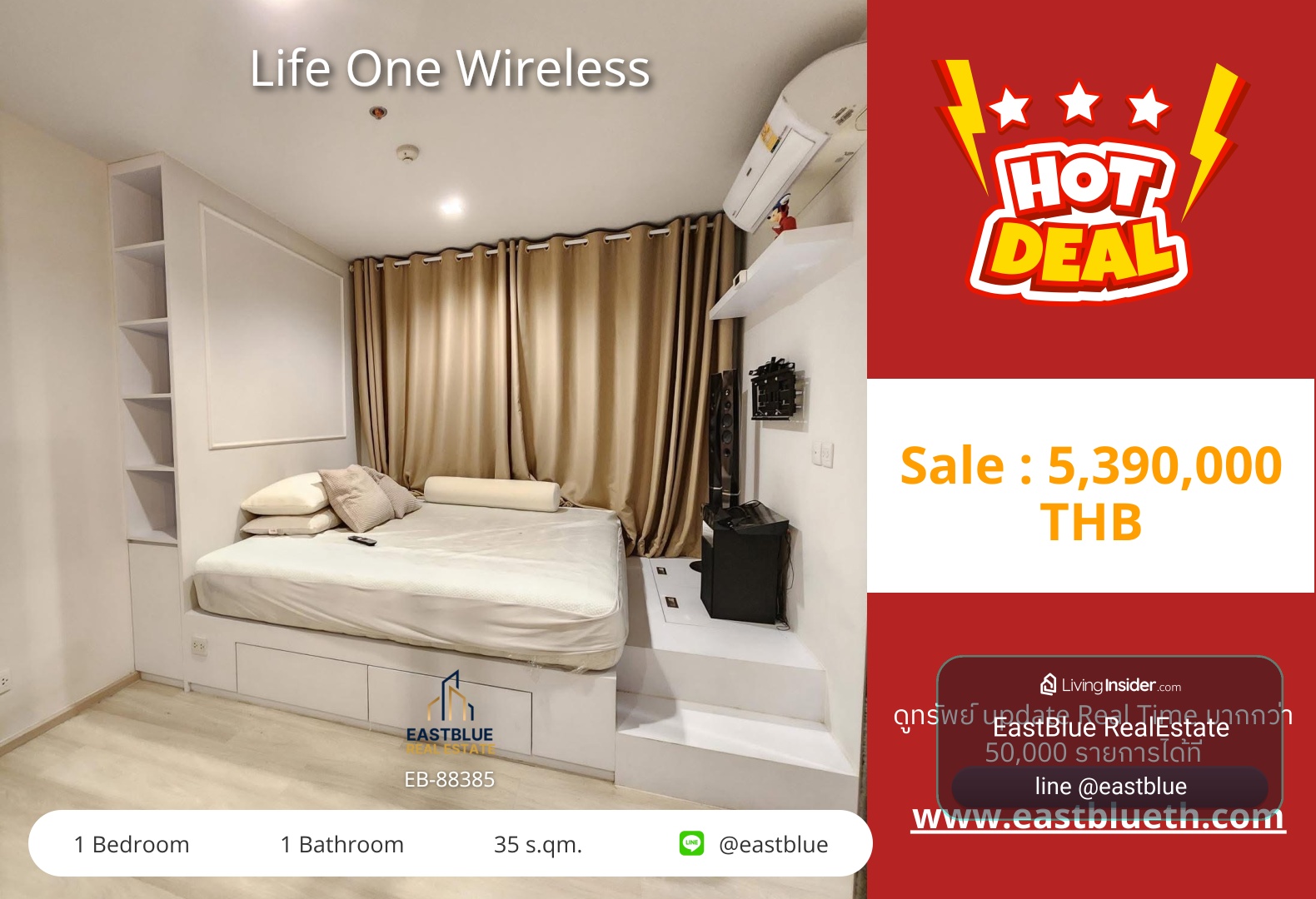For Sale: Life One Wireless 1 Bed 35 sqm near BTS Phloen Chit 5.39M THB – รูปที่ 4