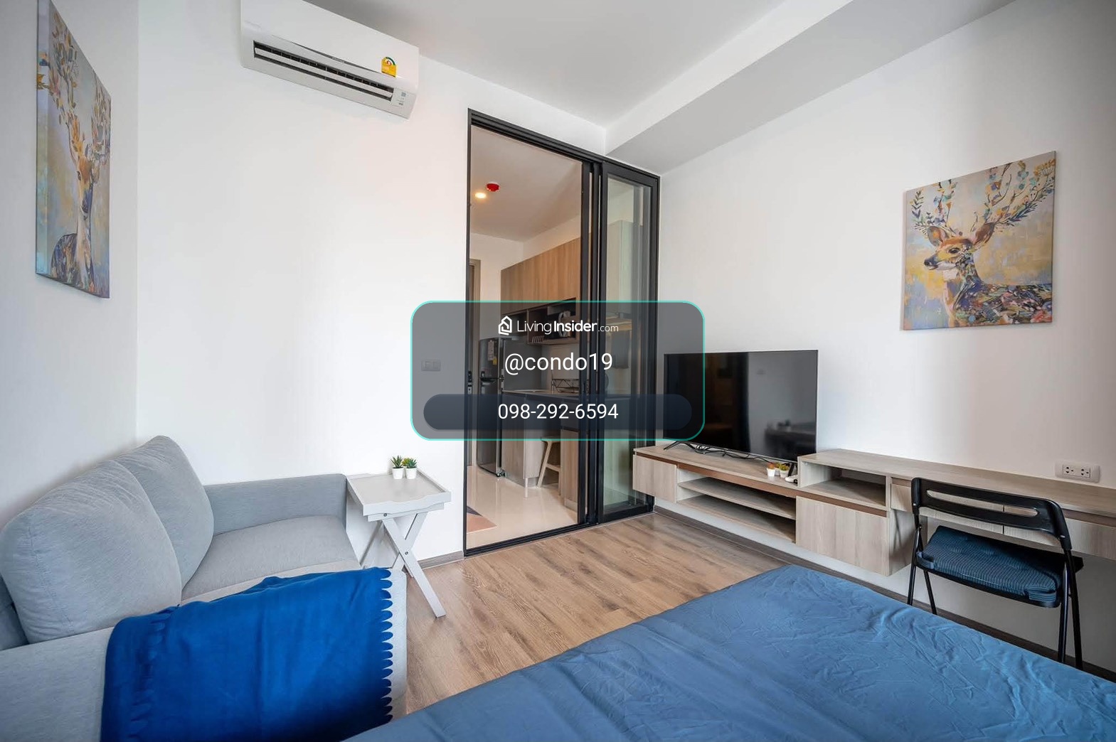 Knightsbridge Prime Onnut (Knightsbridge Prime Onnut) Studio room, size 23 square meters, available room, ready to move in. The room is decorated with furniture. electrical appliance There is a washing machine. – รูปที่ 3