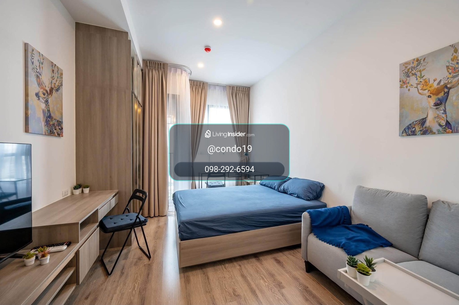 Knightsbridge Prime Onnut (Knightsbridge Prime Onnut) Studio room, size 23 square meters, available room, ready to move in. The room is decorated with furniture. electrical appliance There is a washing machine. – รูปที่ 2