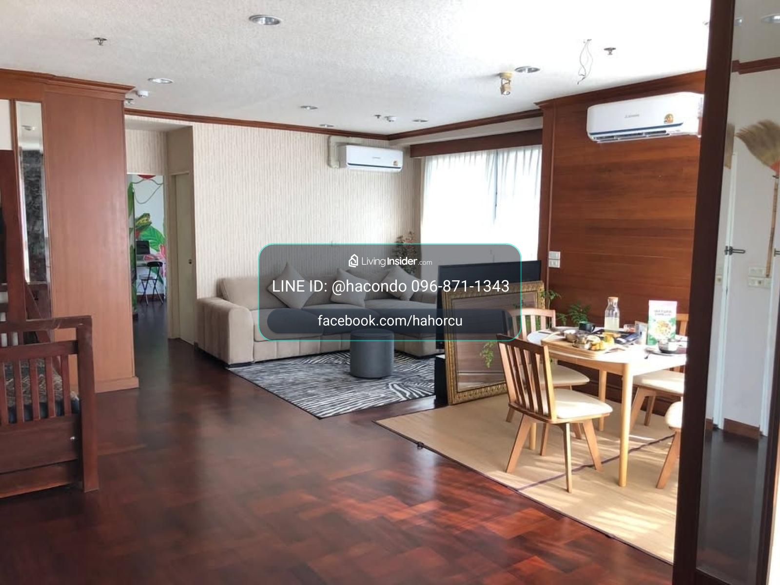 Pathumwan Resort【𝐑𝐄𝐍𝐓】🔥ห้องกว้างขวางสไตล์คลาสสิก เตียงสองชั้น โซฟานุ่ม โต๊ะทานข้าวไม้🔥 ติดต่อไลน์ไอดี: @hacondo – รูปที่ 4