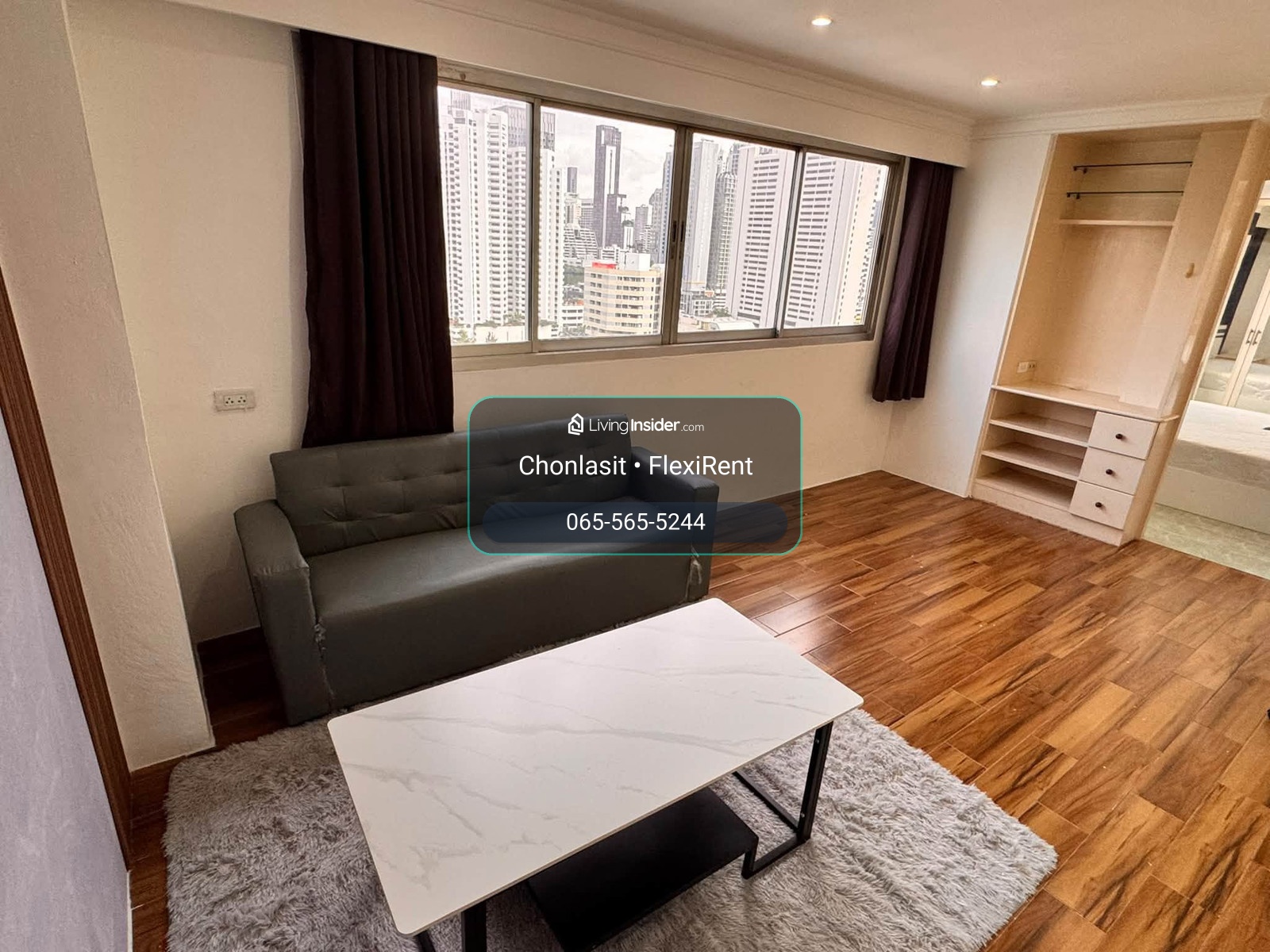 🏙️ Bangkok city view, 20th floor | 50 sq m. Short-term rental starting from 1 month | Sukhumvit Soi 1 – รูปที่ 3