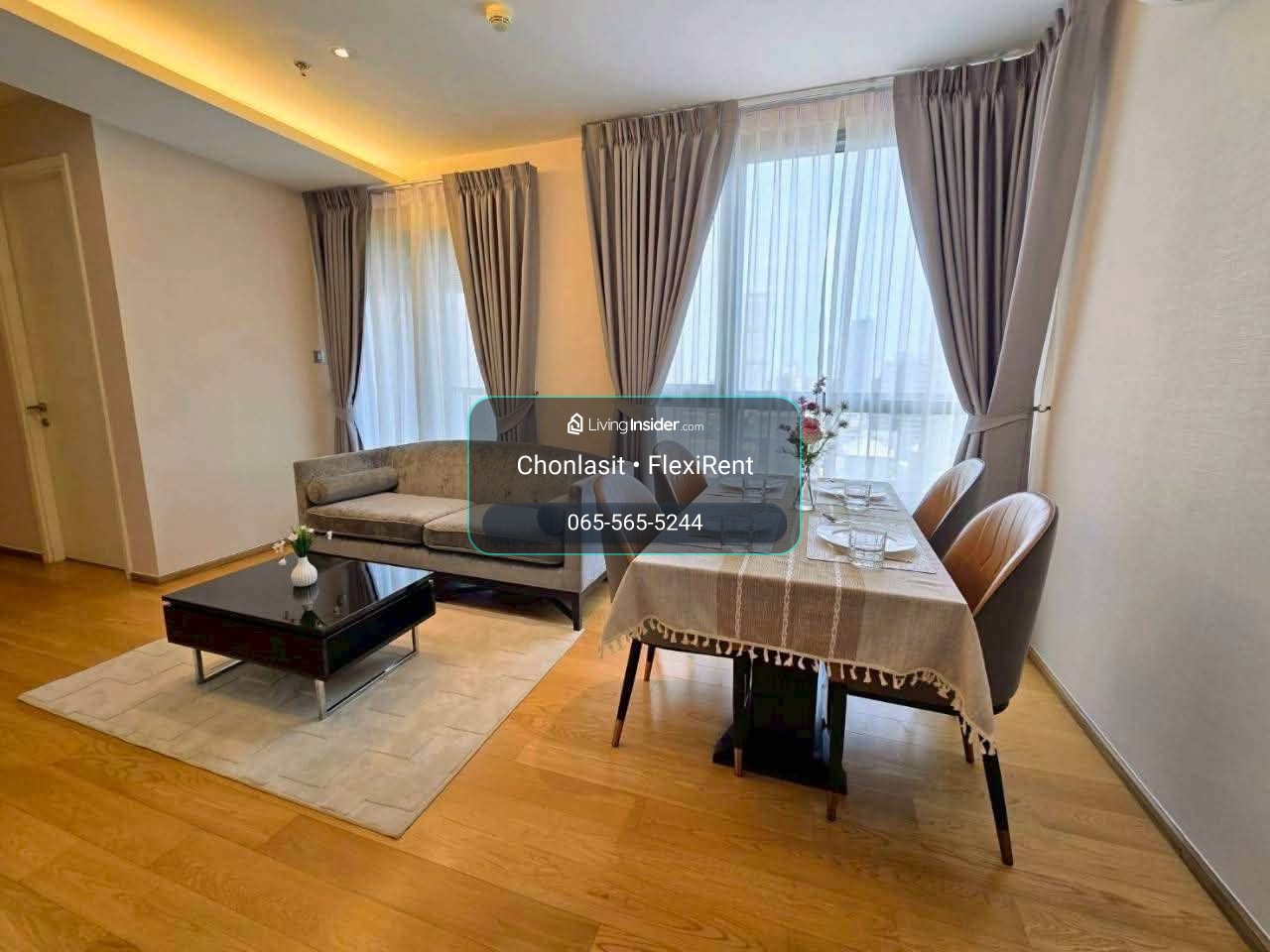 🏙️ ห้องใหญ่ 60 ตร.ม. ชั้น 19 | 2 ห้องนอน 2 ห้องน้ำ ใกล้ BTS พร้อมพงษ์ | H Sukhumvit 43 – รูปที่ 3