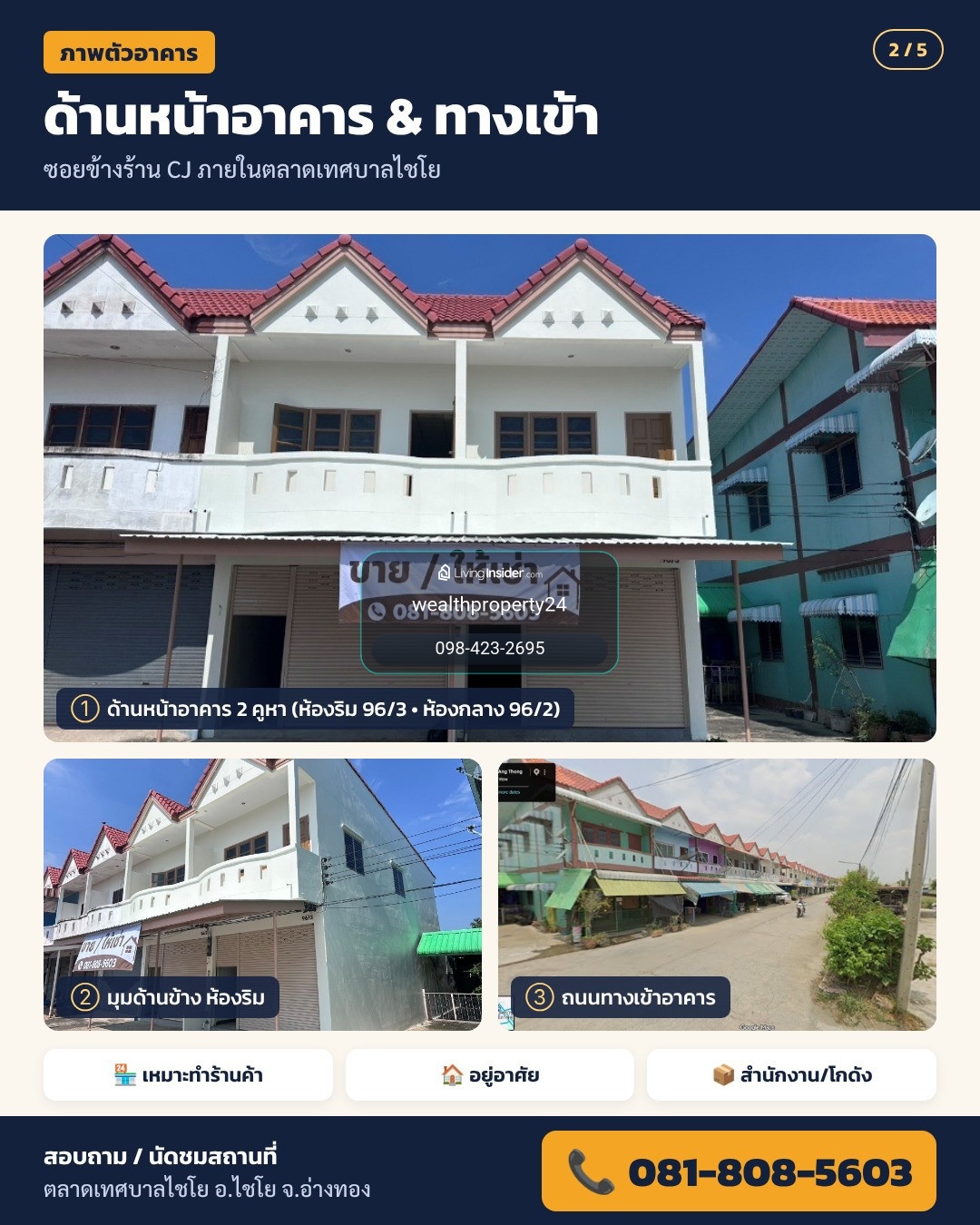 ขาย-ให้เช่า อาคารพาณิชย์มือสอง ในตลาดอำเภอไชโย อ่างทอง – รูปที่ 4