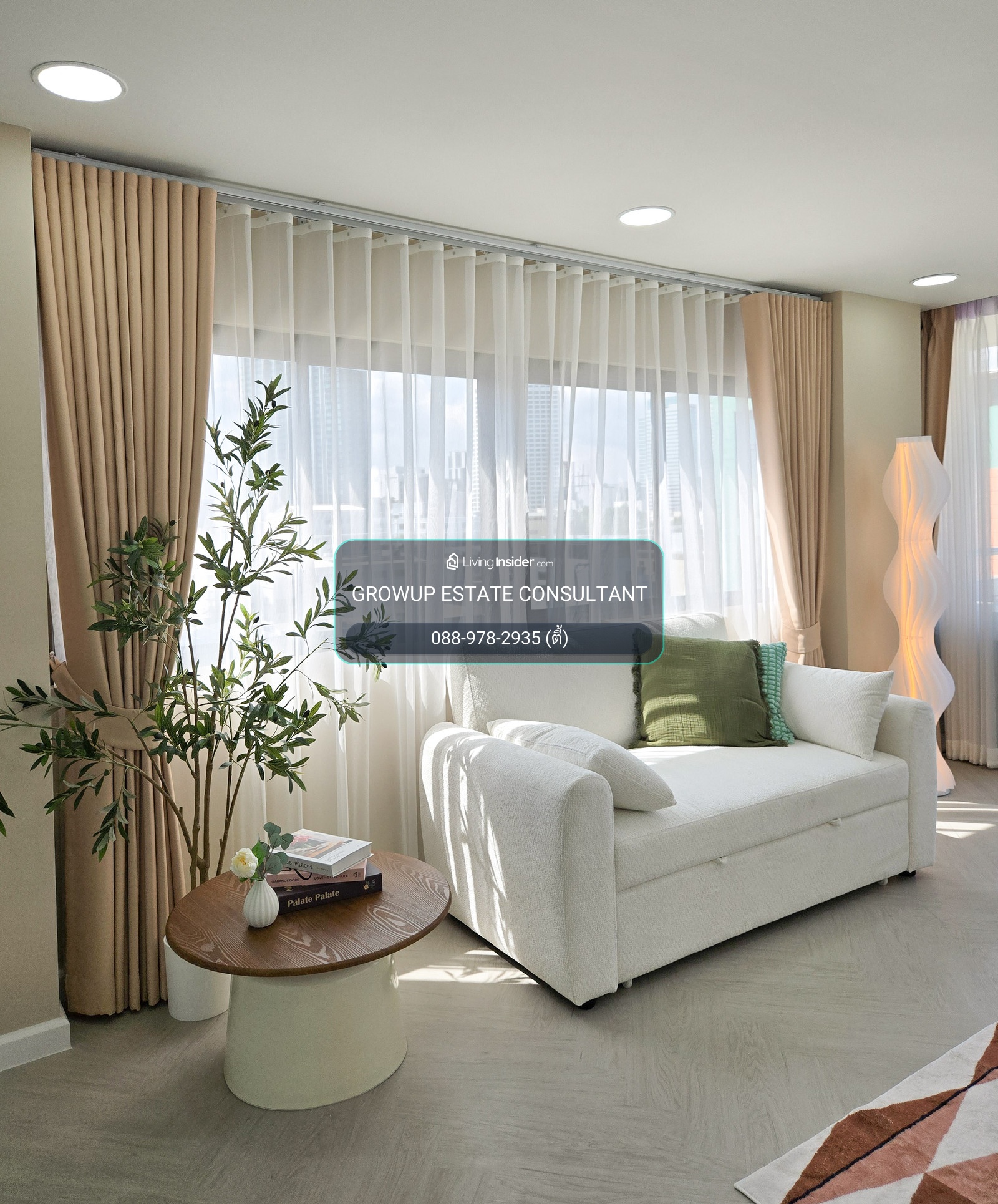 K-7301 🔥🔥 Corner room, large room, 2 bedrooms, good location, near MRT Huai Khwang, for sale! Condo Ratchada City Pracharat 7, newly decorated rooms, ready to move in. – รูปที่ 3