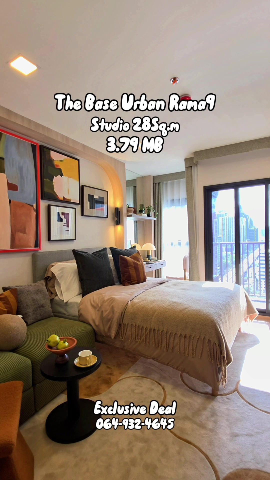 THE BASE URBAN RAMA9 ห้องชั้นสูง วิวสวย ลดเป็นล้าน Fully Furnished CALL 064-932-4645📲 video